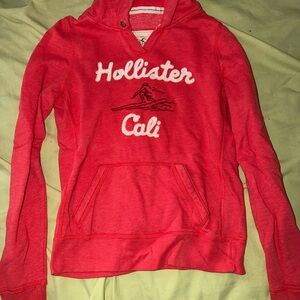 Hollister Women's Bright Coral Pullover Hoodie